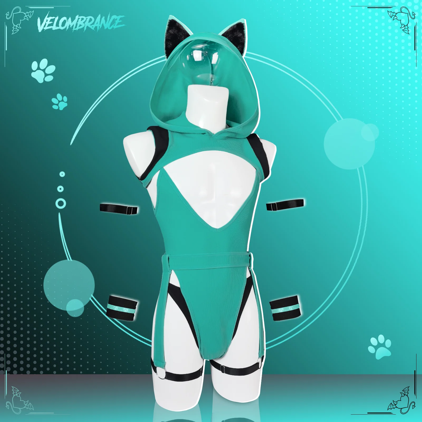 Minty Meow Bodysuit (5-Piece Set) AS46