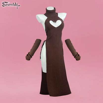 KORURACLUB-Plus Size Heart-Shaped Cheongsam KO59