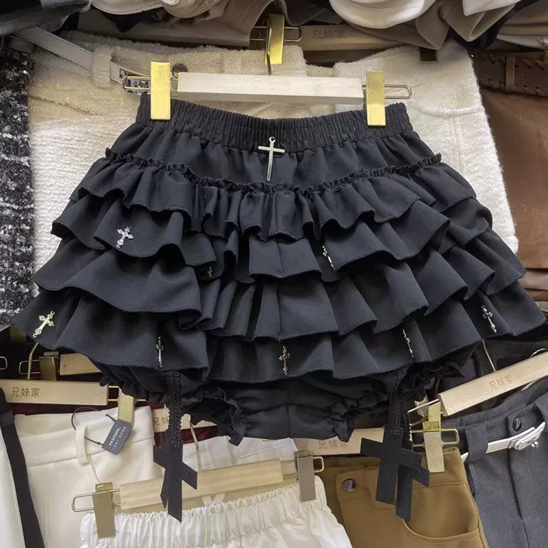 Dark Gothic Cross Fluffy Skirt Set PA20326