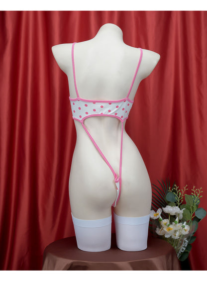 Polka Dot Suspender Bodysuit PA10138