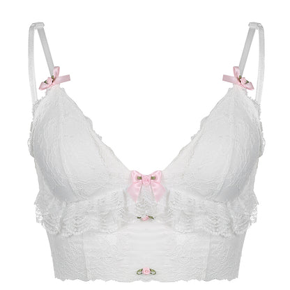 Bow Lace White Camisole PL52823