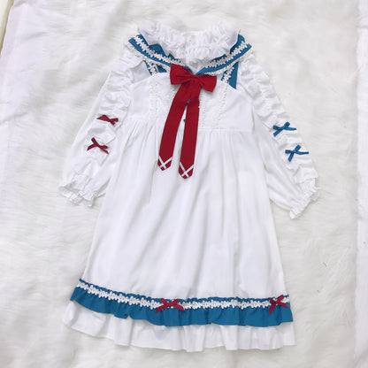 Navy collar dress PL20856