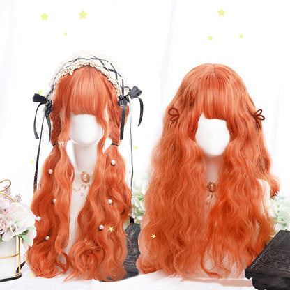 Lolita Dirty Orange Long Curly Wig  PL52541