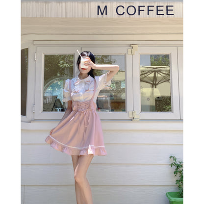 Pastel pink girl suit  PL51854